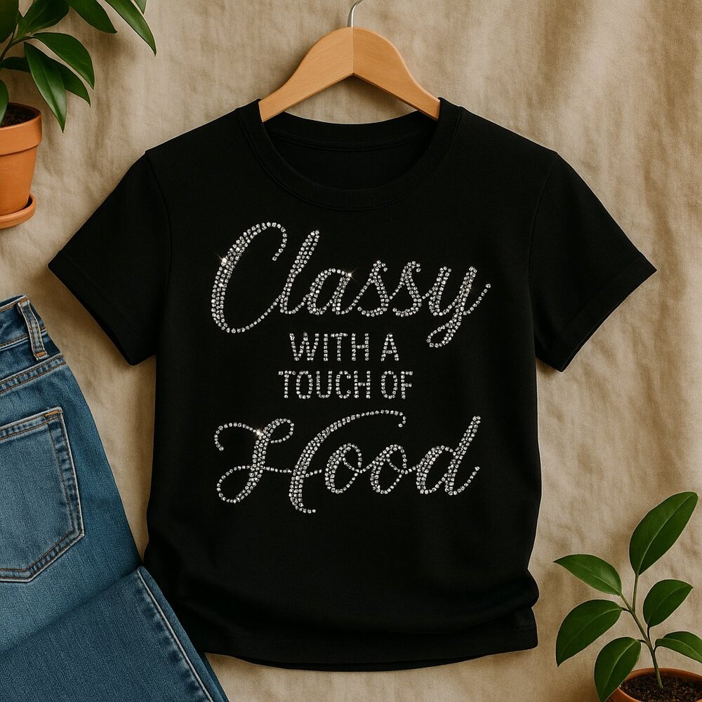 Classy with a touch of Hood Rhinestone T-shirt. All offers considered!!!…